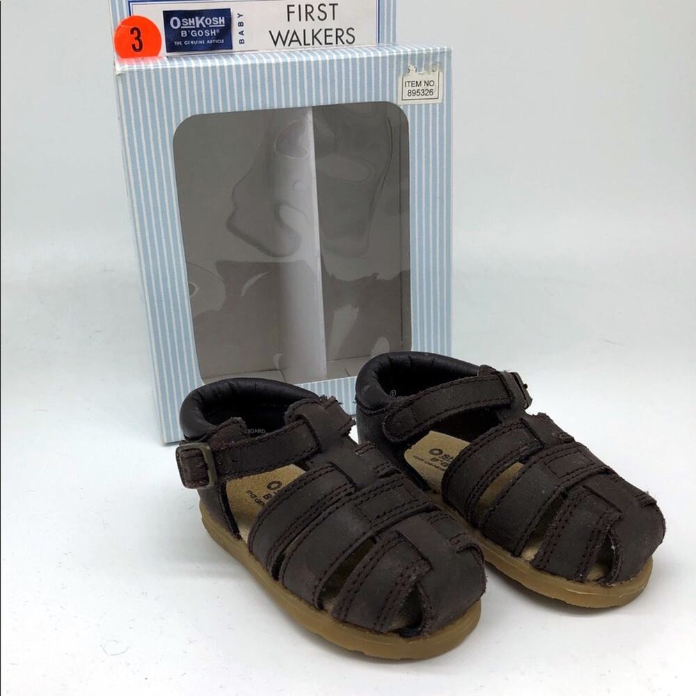 Vintage Vtg Oshkosh B’Gosh First Walkers Brown Starboard 6-9 months size 3 NEW